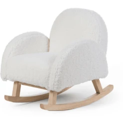 CHILDHOME Schaukelstuhl Für Kinder Teddy Weiß