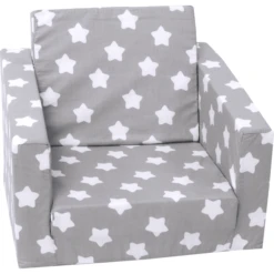 Knorr Toys®Singlesofa - "Grey White Stars"