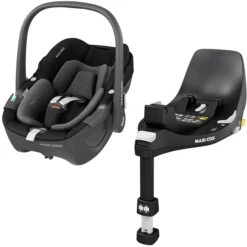 Maxi-Cosi MAXI COSI Set Babyschale Pebble 360 Essential Black Plus Basisstation FamilyFix 360