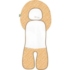 Odenwälder Autositz-Auflage Babycool White Leaves Mustard