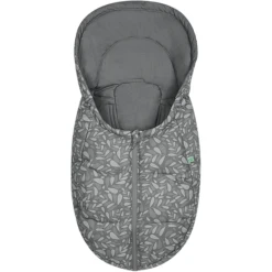 Odenwälder Fußsäckchen BabyNest Fashion Leaves Grey Organic Cotton