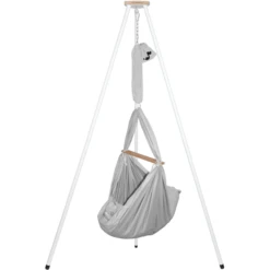 SCHMUSEWOLKE Baby Federwiege Bio Grey Mit Tipi Weiß