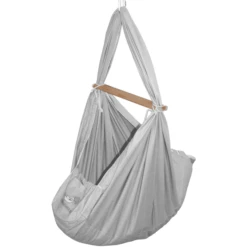 SCHMUSEWOLKE Baby Federwiege Bio Inklusive Schafwoll-Matratze Grey