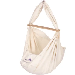 SCHMUSEWOLKE Baby Federwiege Inklusive Kunstfaser-Matratze Beige